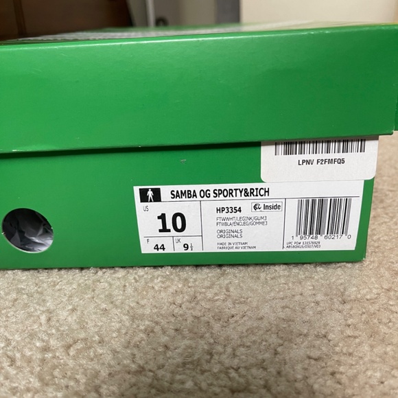 Adidas Samba OG Sporty & Rich, Size 10, "White Legend Ink" - Picture 3 of 7